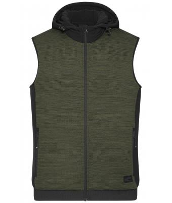 Uomo Men's Padded Hybrid Vest Olive-melange/black 10533