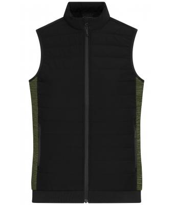 Donna Ladies' Padded Hybrid Vest Black/olive-melange 11481
