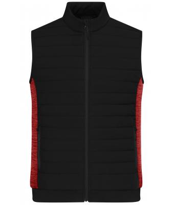 Uomo Men's Padded Hybrid Vest Black/red-melange 11482
