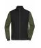 Uomo Men's Padded Hybrid Jacket Black/olive-melange 11484