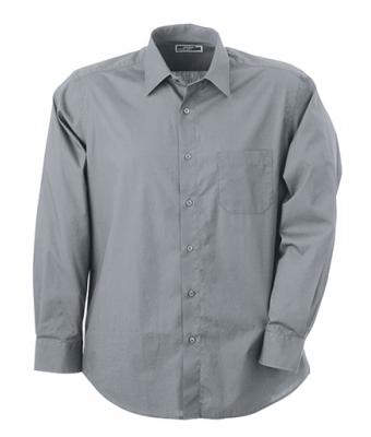 Herren Men's Shirt Classic Fit Long Cool-grey 7338