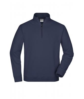 Unisexe Sweat-shirt col droit 1/4 de zip Marine 7415