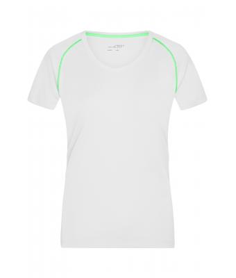 Donna Ladies' Sports T-Shirt White/bright-green 8464