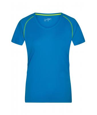 Femme T-shirt technique femme Bleu-vif/jaune-vif 8464