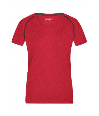 Femme T-shirt technique femme Rouge-mélange/titane 8464