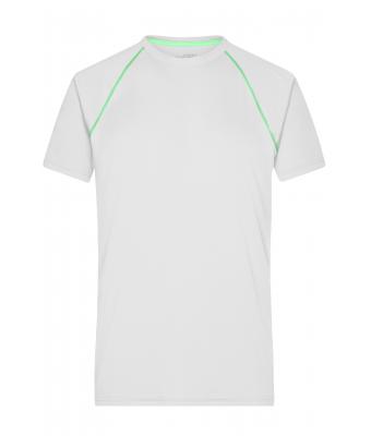 Men Men's Sports T-Shirt White/bright-green 8465