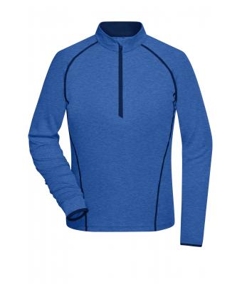 Damen Ladies' Sports Shirt Longsleeve Blue-melange/navy 8466
