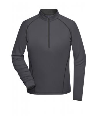 Damen Ladies' Sports Shirt Longsleeve Titan/black 8466