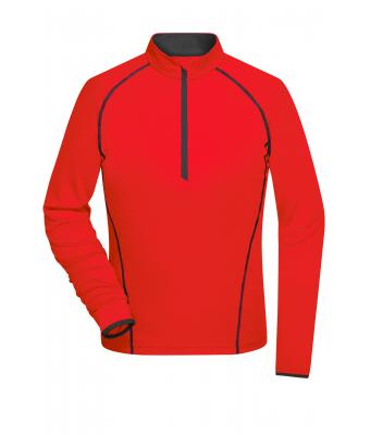 Damen Ladies' Sports Shirt Longsleeve Bright-orange/black 8466