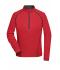 Donna Ladies' Sports Shirt Longsleeve Red-melange 8466