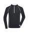 Uomo Men's Sports Shirt Longsleeve Black/white 8467