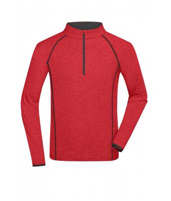 Herren Men's Sports Shirt Longsleeve Red-melange/titan 8467