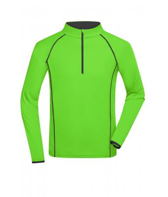 Uomo Men's Sports Shirt Longsleeve Bright-green/black 8467
