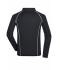 Herren Men's Sports Shirt Longsleeve Black/white 8467