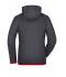 Donna Ladies' Hooded Fleece Carbon/red 8025