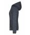 Damen Ladies' Knitted Fleece Hoody Dark-melange/black 8043