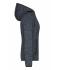 Donna Ladies' Knitted Fleece Hoody Dark-melange/black 8043