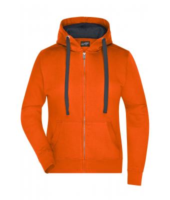 Damen Ladies' Hooded Jacket Dark-orange/carbon 8049