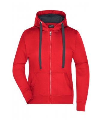 Damen Ladies' Hooded Jacket Red/carbon 8049