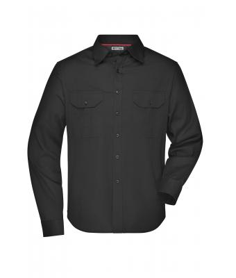 Uomo Men's Travel Shirt Roll-up Sleeves Black 7528