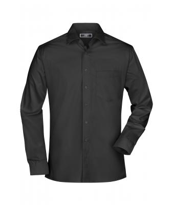 Herren Men's Business Shirt Long-Sleeved Black 7530