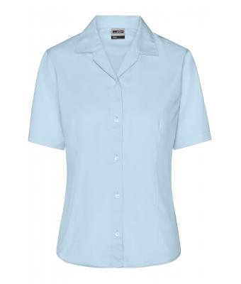 Damen Ladies' Business Blouse Short-Sleeved Light-blue 7533
