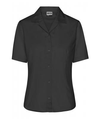 Damen Ladies' Business Blouse Short-Sleeved Black 7533
