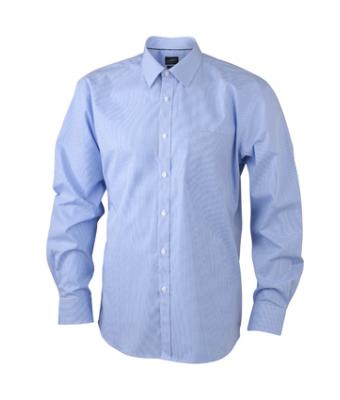 Men Men's Long-Sleeved Shirt White/light-blue 7963