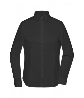 Damen Ladies' Long-Sleeved Blouse Black 7965