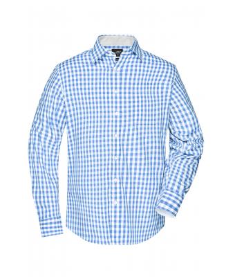 Uomo Men's Checked Shirt Glacier-blue/white 8054