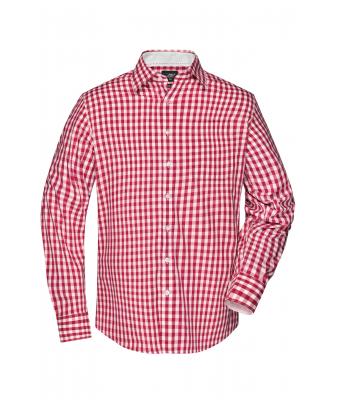 Uomo Men's Checked Shirt Red/white 8054