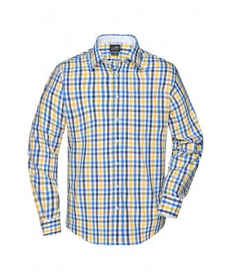 Uomo Men's Checked Shirt White/blue-yellow-white 8054