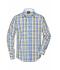 Herren Men's Checked Shirt White/blue-yellow-white 8054