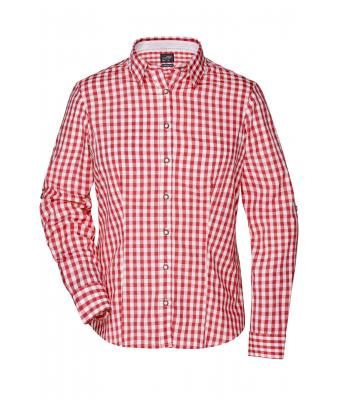 Damen Ladies' Traditional Shirt Red/white 8306