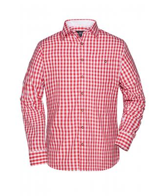 Uomo Men's Traditional Shirt Red/white 8307