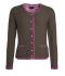Donna Ladies' Traditional Knitted Jacket Brown-melange/purple/purple 8486