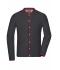 Herren Men's Traditional Knitted Jacket Anthracite-melange/red/red 8487