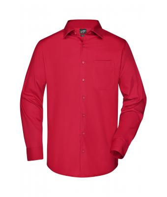 Herren Men's Business Shirt Long-Sleeved Red 8389
