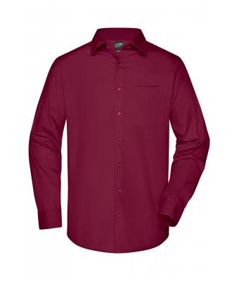Herren Men's Business Shirt Long-Sleeved Wine 8389
