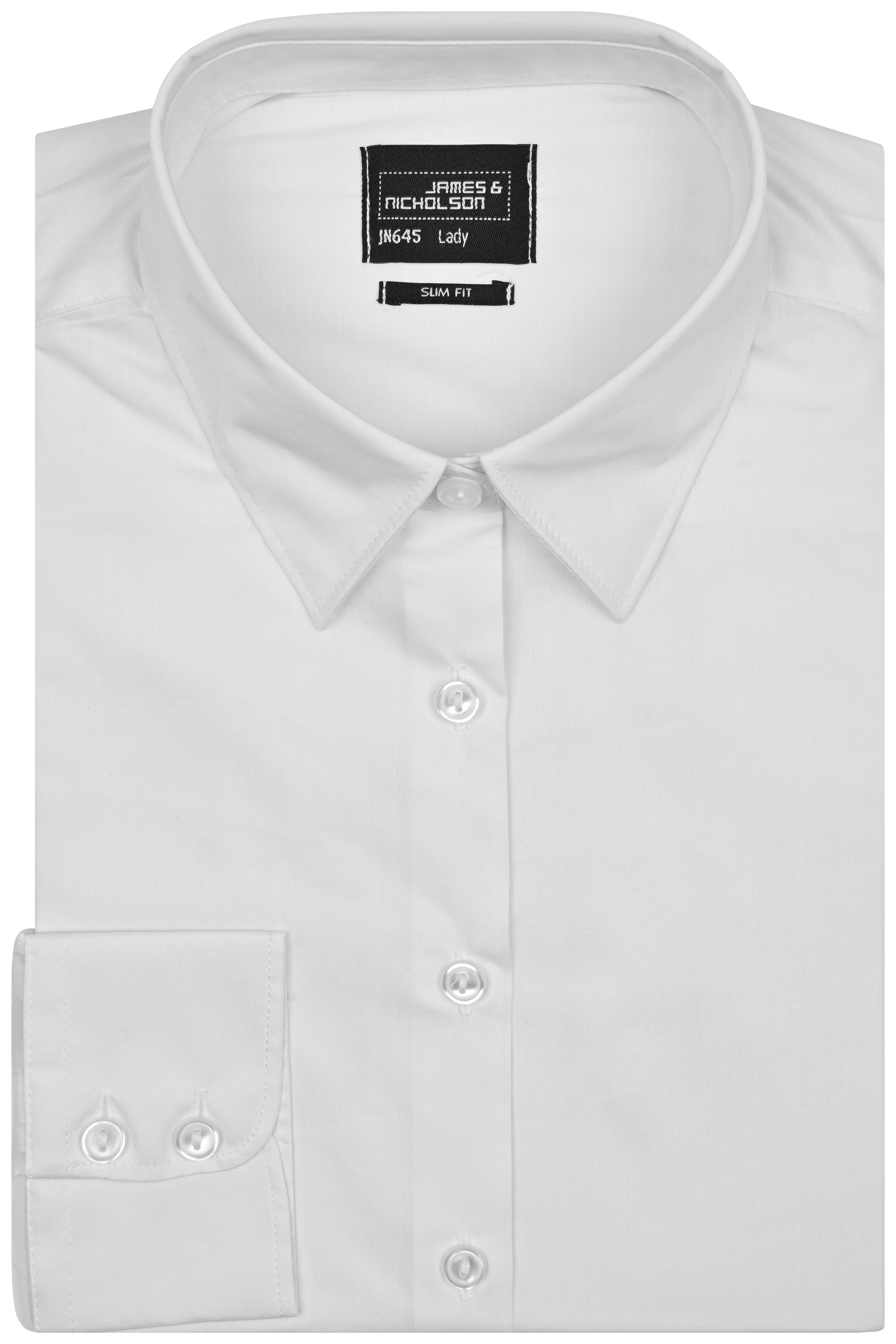 Ladies Ladies' Shirt Slim Fit White-Promotextilien.de