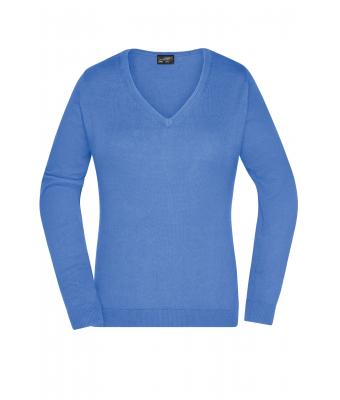 Damen Ladies' V-Neck Pullover Glacier-blue 8059