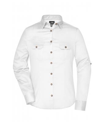 Damen Ladies' Traditional Shirt Plain White 8488