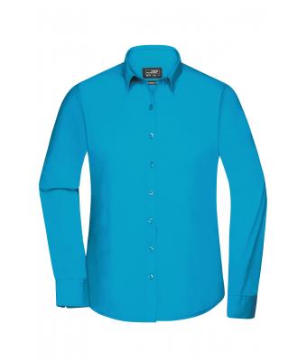Damen Ladies' Shirt Longsleeve Poplin Turquoise 8504