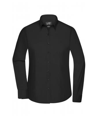 Damen Ladies' Shirt Longsleeve Poplin Black 8504