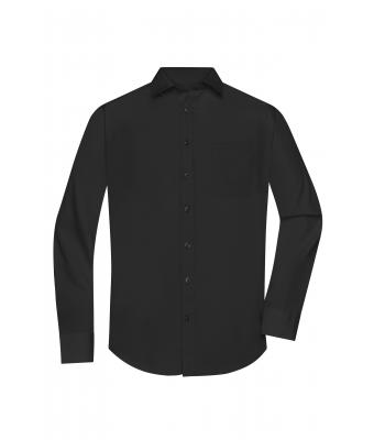 Men Men's Shirt Longsleeve Poplin Black 8505