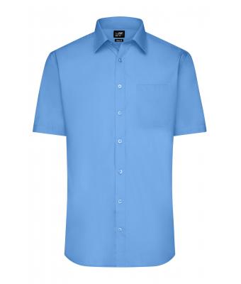 Uomo Men's Shirt Shortsleeve Poplin Aqua 8507
