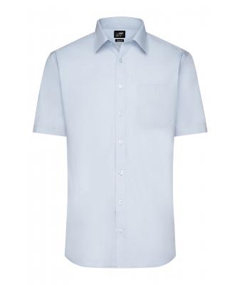 Uomo Men's Shirt Shortsleeve Poplin Light-blue 8507