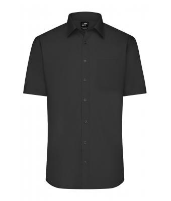 Uomo Men's Shirt Shortsleeve Poplin Black 8507