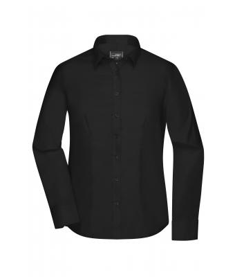 Damen Ladies' Shirt Longsleeve Micro-Twill Black 8563
