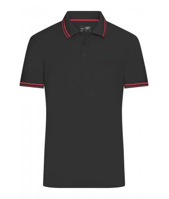 Uomo Men's Polo Black/red 8339